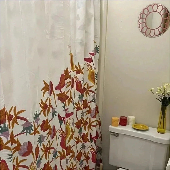 NWT Natalia Bird Shower Curtain White - OPALHOUSE designed with Jungalow - Picture 4 of 7